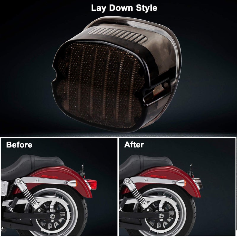 MOVOTOR Tail Light Led Integrated Turn Signal Brake Running Light Low Profile Smoked Rear Light Compatible with Harley Sportster 883 1200 Dyna Road King Electra Glide - Image 4